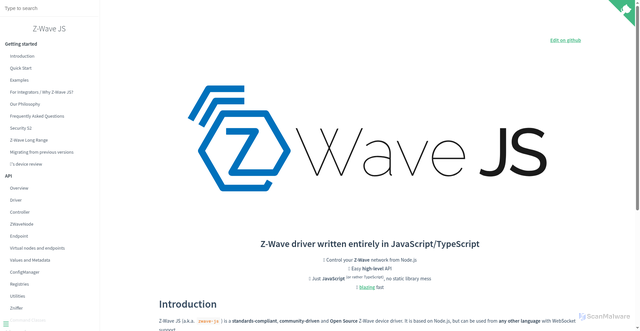 Security scan screenshot of https://zwave-js.io