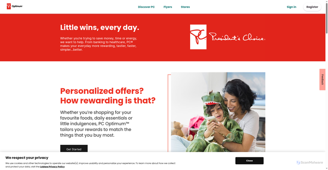 Security scan screenshot of https://pcoptimum.ca