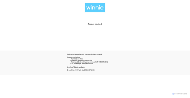 Security scan screenshot of https://winnie.com/daycare