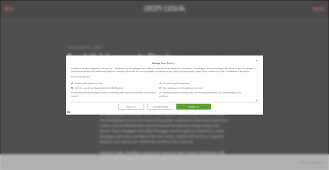 Security scan screenshot of https://creepycatalog.com/scarlett-johansson-to-star-in-mike-flanagans-upcoming-film-in-the-exorcist-franchise/