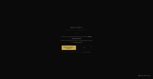 Security scan screenshot of https://destinyacompanhantes.pages.dev/$%7Burl%7D