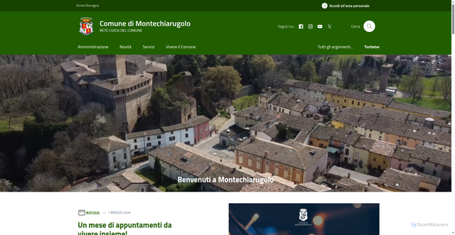 Security scan screenshot of https://www.comune.montechiarugolo.pr.it