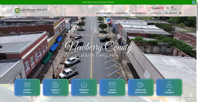 Security scan screenshot of https://www.newberrycounty.gov/