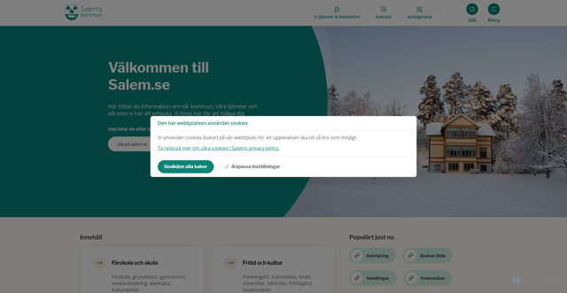 Security scan screenshot of https://www.salem.se/