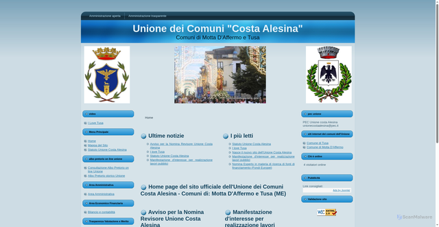 Security scan screenshot of https://www.unionecostaalesina.it/