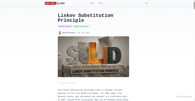 Security scan screenshot of https://develclan.pages.dev/liskov-substitution-principle/