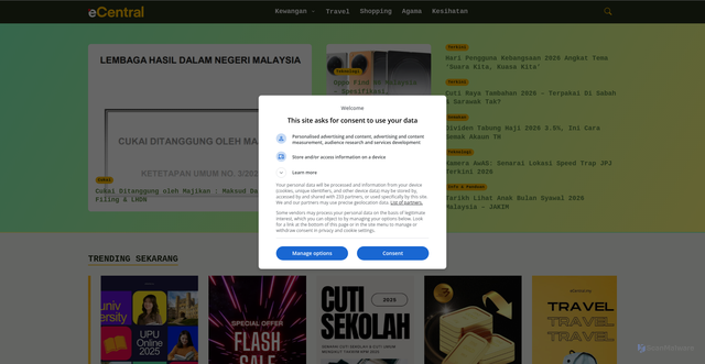 Security scan screenshot of https://ecentral.my