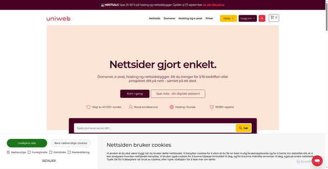 Security scan screenshot of https://uniweb.se