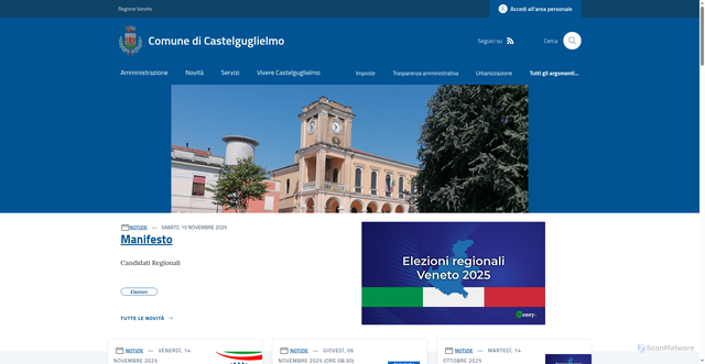 Security scan screenshot of https://www.comune.castelguglielmo.ro.it/
