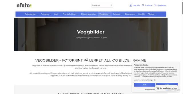 Security scan screenshot of https://nfoto.no/veggbilder/?utm_source=nfoto.no&utm_campaign=827cf0c285-EMAIL_CAMPAIGN_2026_03_22_07_16&utm_medium=email&utm_term=0_d26c6d4588-827cf0c285-4832893&mc_cid=827cf0c285&mc_eid=UNIQID
