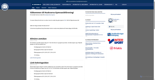 Security scan screenshot of https://huskvarnagf.se