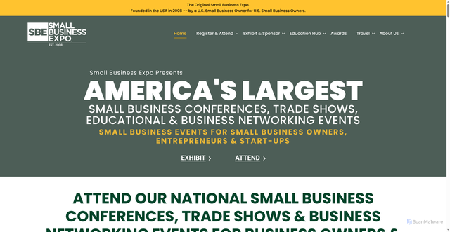 Security scan screenshot of https://thesmallbusinessexpo.com