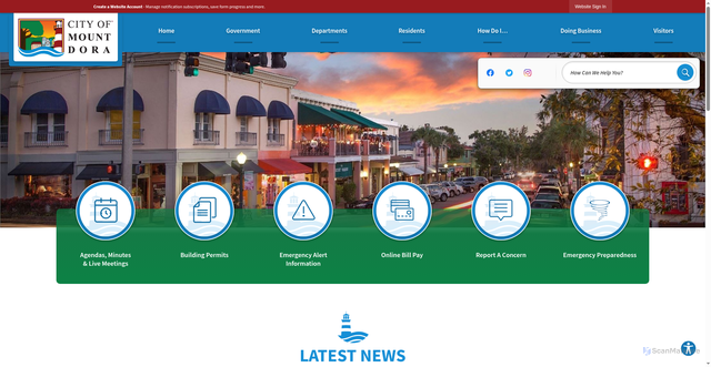 Security scan screenshot of https://ci.mount-dora.fl.us/