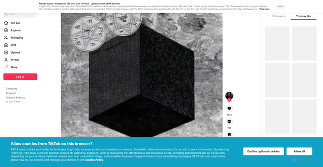 Security scan screenshot of https://vt.tiktok.com/ZS9c687pa/