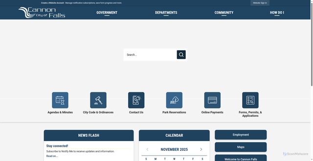 Security scan screenshot of https://cannonfallsmn.gov/