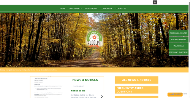 Security scan screenshot of https://townofrudolphwi.gov/