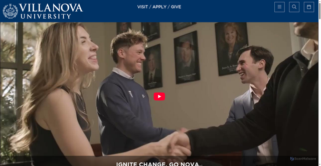 Security scan screenshot of https://www1.villanova.edu