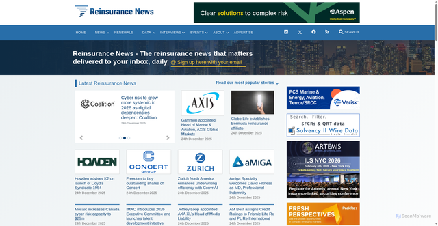 Security scan screenshot of https://reinsurancene.ws