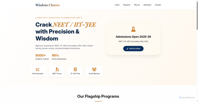 Security scan screenshot of https://wisdomcl-bii9l77u8h.edgeone.app/