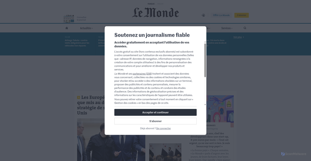 Security scan screenshot of https://clientspickup-fr.com/