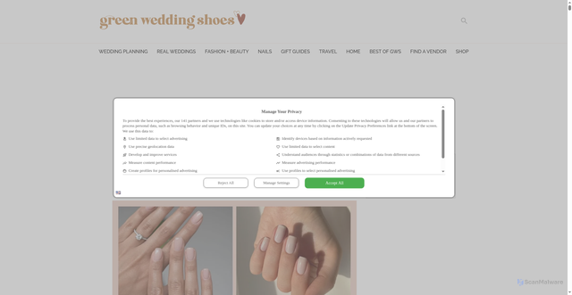 Security scan screenshot of https://greenweddingshoes.com/natural-nails-designs-ideas/