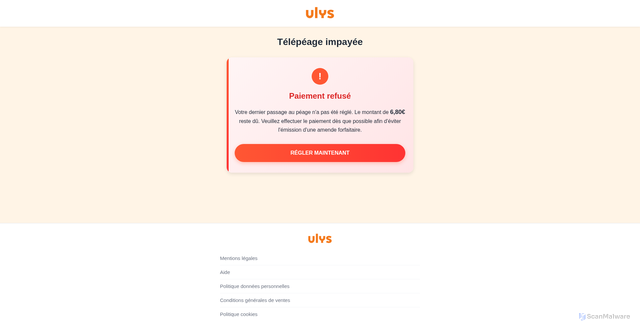 Security scan screenshot of https://entropiez.com/pages-utilisateur/peage-impaye.php