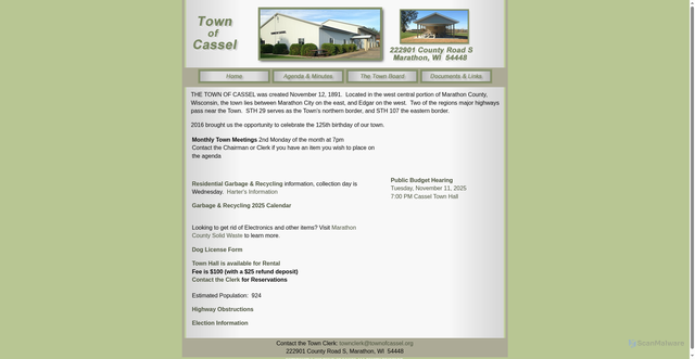 Security scan screenshot of https://townofcasselwi.gov/