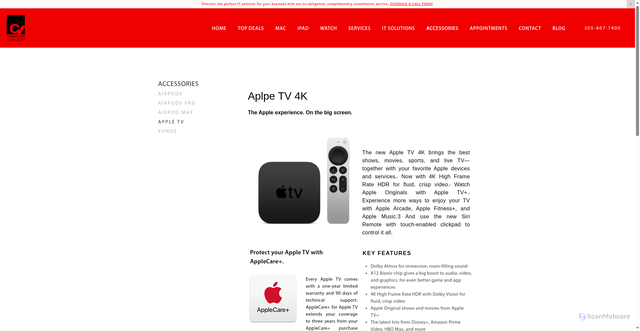 Security scan screenshot of https://www.computer-village.com/apple-tv