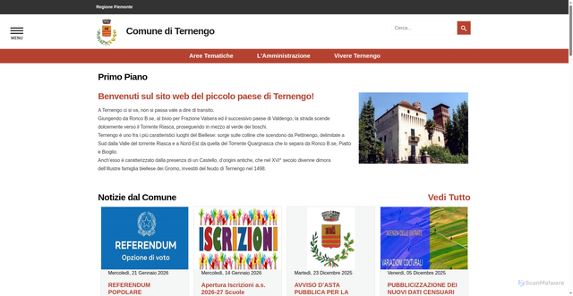 Security scan screenshot of https://www.comune.ternengo.bi.it/