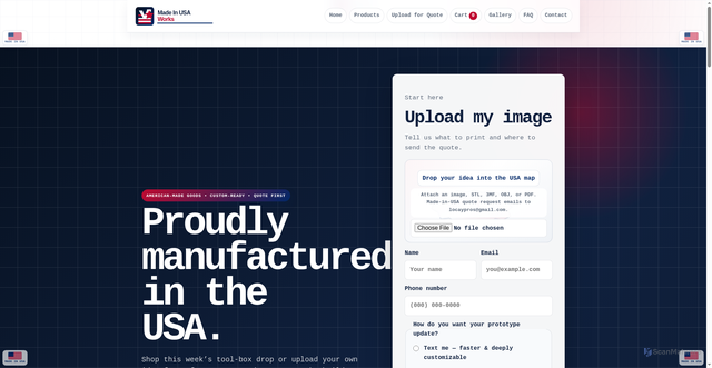 Security scan screenshot of http://madeinusaworks.com/