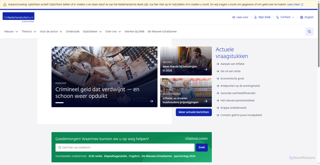 Security scan screenshot of https://dnb.nl