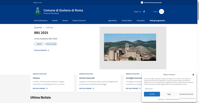 Security scan screenshot of https://comune.giulianodiroma.fr.it/