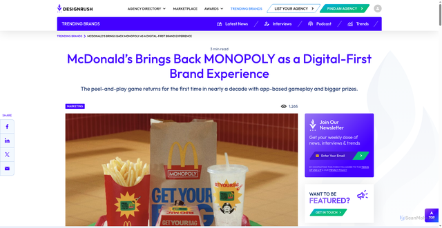 Security scan screenshot of https://news.designrush.com/mcdonalds-monopoly-digital-campaign-us-game-marketing