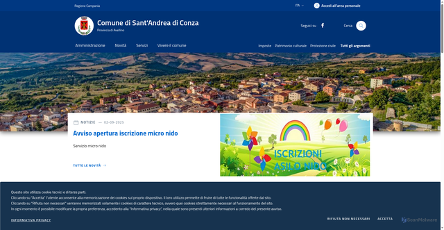 Security scan screenshot of https://www.comune.santandreadiconza.av.it/