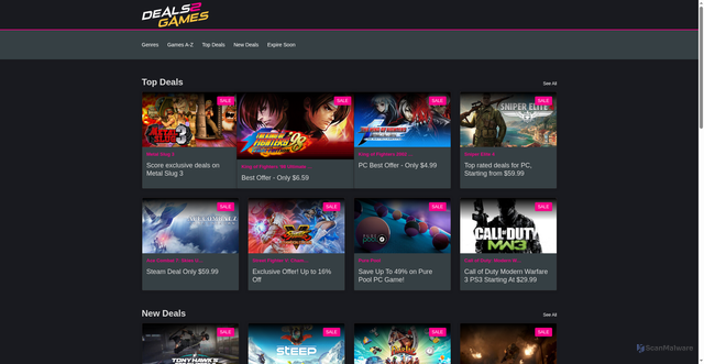 Security scan screenshot of https://go.deals2games.com/
