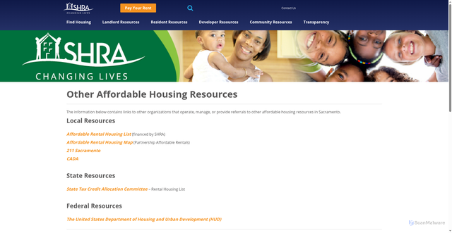 Security scan screenshot of https://www.shra.org/other-affordable-housing-options/