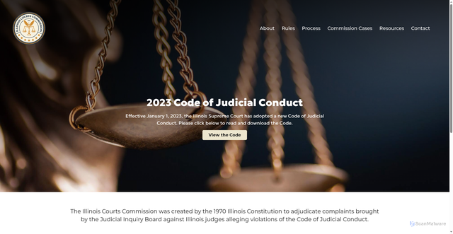 Security scan screenshot of https://www.illinoiscourtscommission.gov/