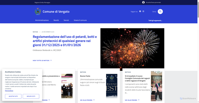 Security scan screenshot of https://www.comune.vergato.bo.it/