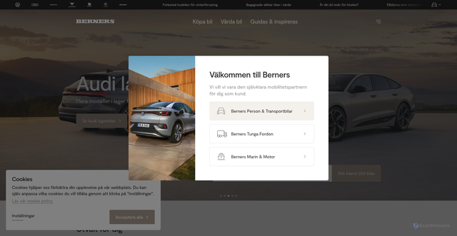 Security scan screenshot of https://arebilverkstad.nu
