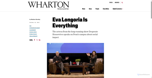 Security scan screenshot of https://magazine.wharton.upenn.edu/digital/eva-longoria-is-everything/