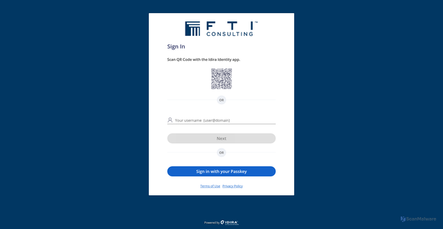 Security scan screenshot of https://ftitechnology.my.idaptive.app