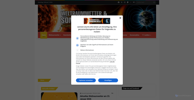 Security scan screenshot of https://sonnen-sturm.info