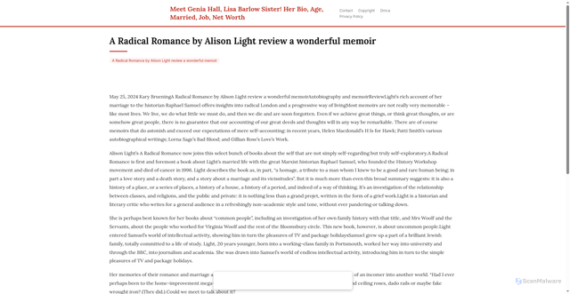 Security scan screenshot of https://heartrepublichugo-km728123r7.edgeone.app/17999-a-radical-romance-by-alison-light-review-a-wonderful-memoir.html
