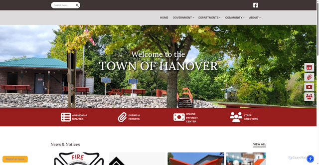 Security scan screenshot of https://hanoverny.gov/