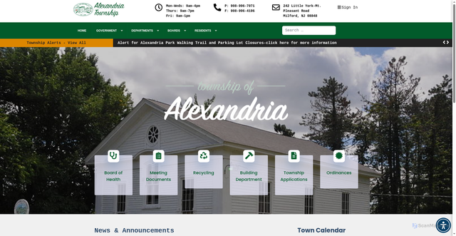 Security scan screenshot of https://alexandrianj.gov/