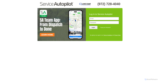 Security scan screenshot of https://my.serviceautopilot.com