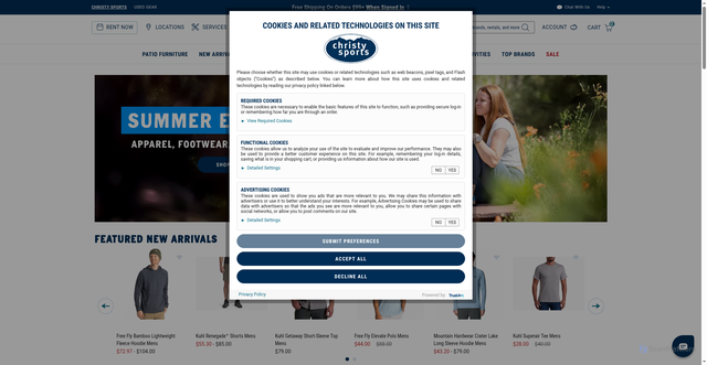 Security scan screenshot of https://christysports.com