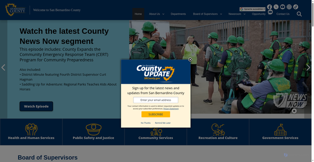 Security scan screenshot of https://main.sbcounty.gov/