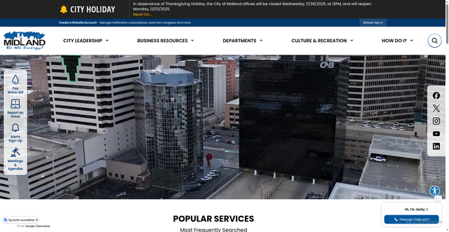 Security scan screenshot of https://midlandtx.gov/