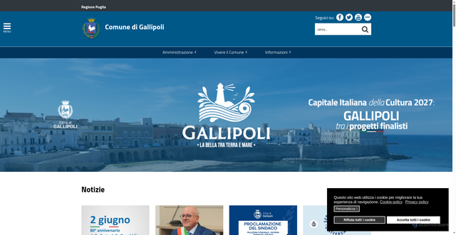 Security scan screenshot of https://www.comune.gallipoli.le.it
